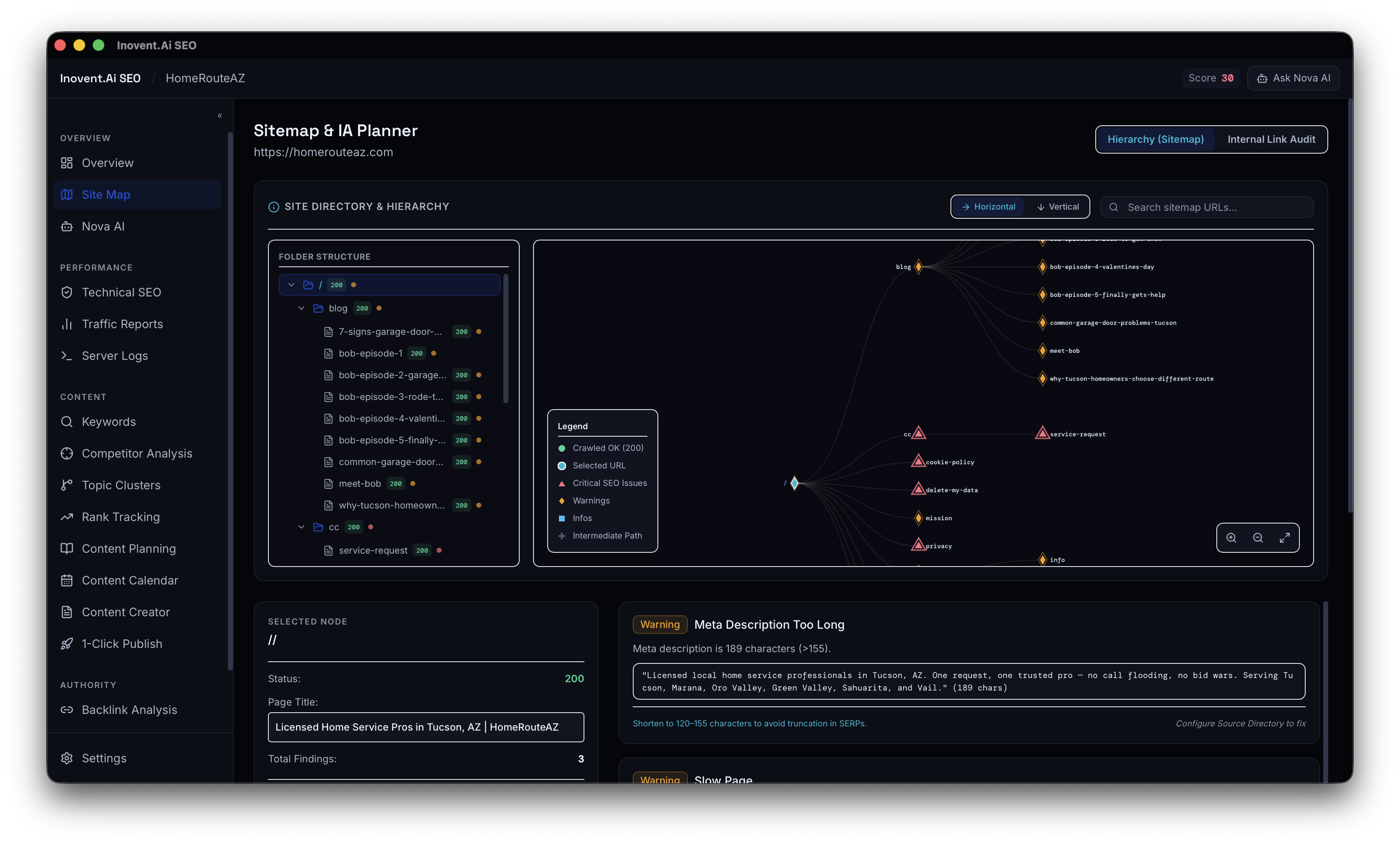 Sitemap management and indexation inspection showing submitted sitemaps and GSC status per URL